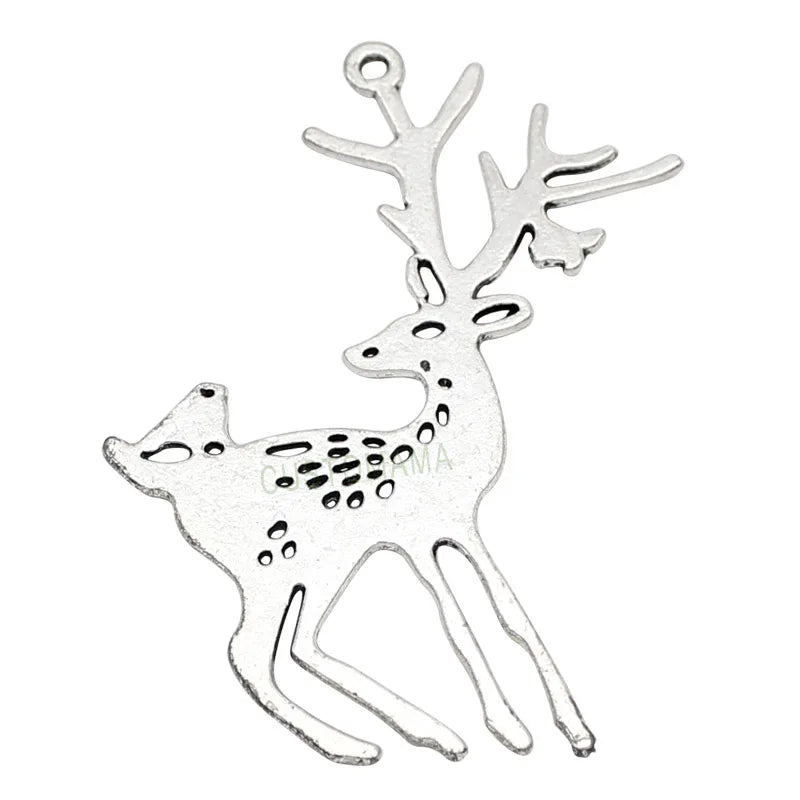 20pcs Reindeer Charms Tibetan Silver Deer Pendant 60x48mm