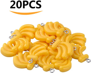 20pcs Resin Banana Charms for DIY Bracelet Necklace Keychain Making