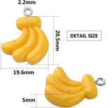 20pcs Resin Banana Charms for DIY Bracelet Necklace Keychain Making