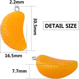 20pcs Resin Orange Pendant Charms for DIY Jewelry Making Decorations