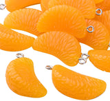 20pcs Resin Orange Pendant Charms for DIY Jewelry Making Decorations