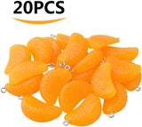 20pcs Resin Orange Pendant Charms for DIY Jewelry Making Decorations