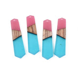 20pcs Resin Wood Earring Charms for Jewelry Making DIY