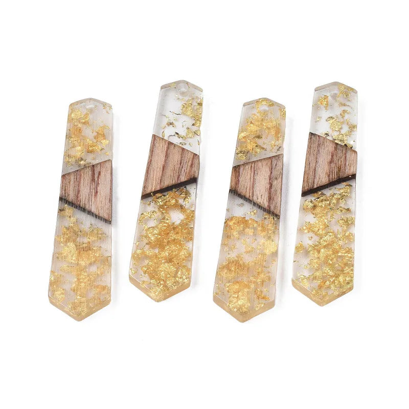 20pcs Resin Wood Earring Charms for Jewelry Making DIY