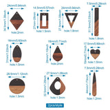 20pcs Resin Wooden Earring Pendant 10 Styles for Jewelry DIY Vintage
