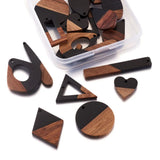 20pcs Resin Wooden Earring Pendant 10 Styles for Jewelry DIY Vintage