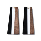20 Resin Wooden Pendants Earring Charms Trapezoid Shape for DIY Jewelry