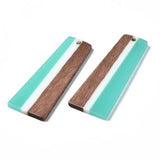 20 Resin Wooden Pendants Earring Charms Trapezoid Shape for DIY Jewelry