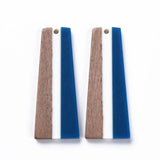 20 Resin Wooden Pendants Earring Charms Trapezoid Shape for DIY Jewelry
