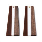 20 Resin Wooden Pendants Earring Charms Trapezoid Shape for DIY Jewelry