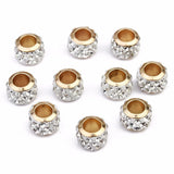 20pcs Rhinestone Round Crystal Beads Big Hole Spacer Beads Jewelry DIY