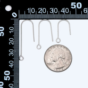 20pcs Rhodium Plated Brass Ear Hooks, DIY Earring Components