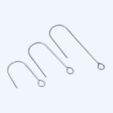 20pcs Rhodium Plated Brass Ear Hooks, DIY Earring Components