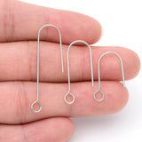 20pcs Rhodium Plated Brass Ear Hooks, DIY Earring Components