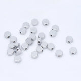 20pcs Rhodium Plated Brass Hexagon Beads, 5mm Flat Spacer Beads
