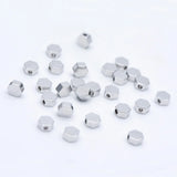 20pcs Rhodium Plated Brass Hexagon Beads, 5mm Flat Spacer Beads