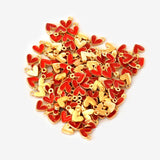 20pcs Rose Red Enamel Heart Charm Pendant For DIY Jewelry Making