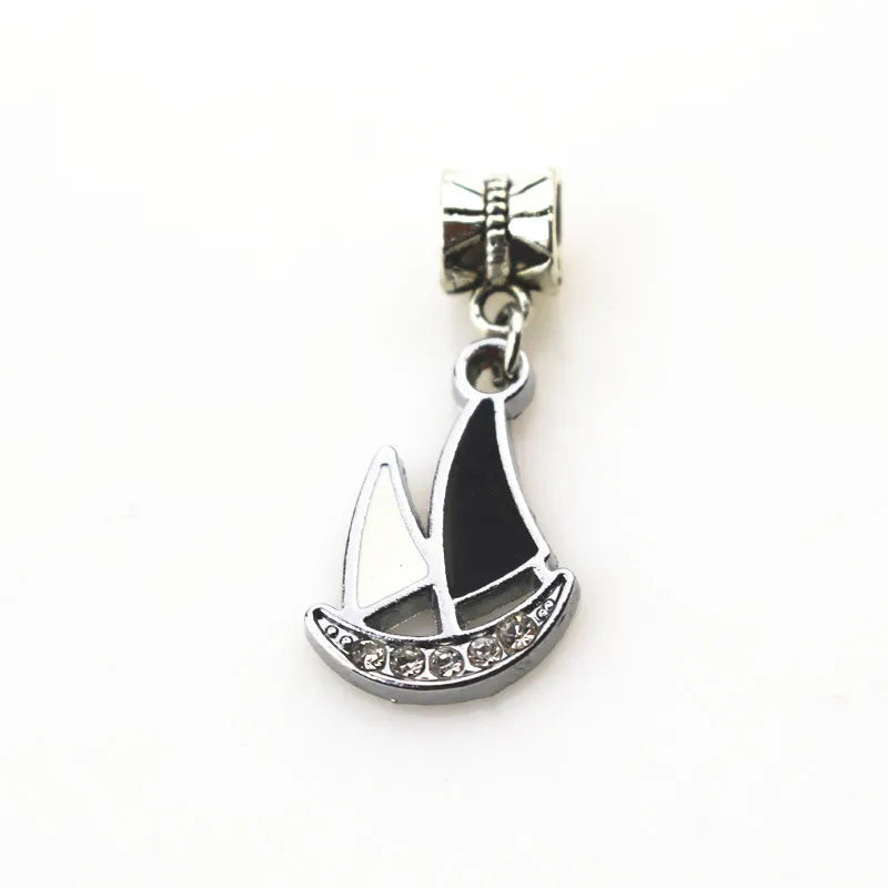 20pcs Sailing Boat Charms Big Hole Pendant Beads for DIY Jewelry