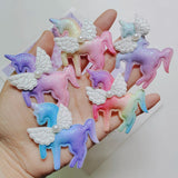 20pcs Unicorn with Bow Padded Appliques Hair Accessories DIY Craft