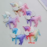 20pcs Unicorn with Bow Padded Appliques Hair Accessories DIY Craft