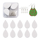 20pcs DIY Dangle Earring Kit with Wood Pendants & Brass Hooks
