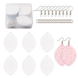 20pcs DIY Dangle Earring Kit with Wood Pendants & Brass Hooks