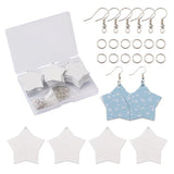 20pcs DIY Dangle Earring Kit with Wood Pendants & Brass Hooks