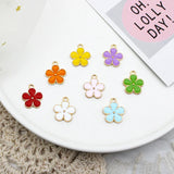 20pcs Seven-color flower alloy drip oil diy jewelry accessories