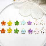 20pcs Seven-color flower alloy drip oil diy jewelry accessories
