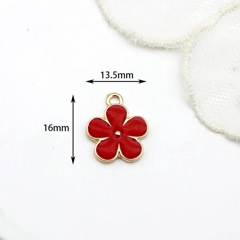 20pcs Seven-color flower alloy drip oil diy jewelry accessories