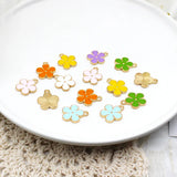 20pcs Seven-color flower alloy drip oil diy jewelry accessories