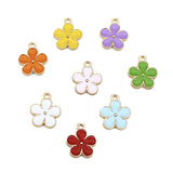 20pcs Seven-color flower alloy drip oil diy jewelry accessories