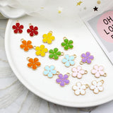 20pcs Seven-color flower alloy drip oil diy jewelry accessories