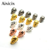 20pcs Skull Head Beads Gun Rose Alloy Beads for Jewelry Making