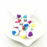 20pcs Silicone Baby Heart Shape Beads for DIY Necklace