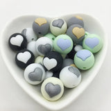 20pcs Silicone Baby Heart Shape Beads for DIY Necklace
