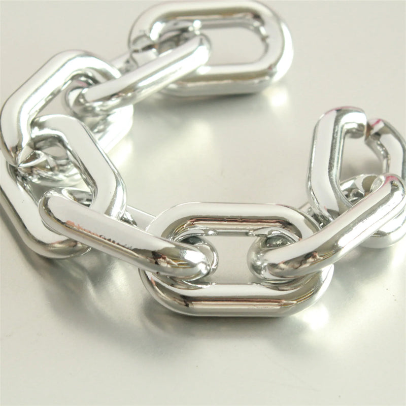 20pcs Silver Oval Acrylic Chain Links, Necklace Bracelet Chain Links
