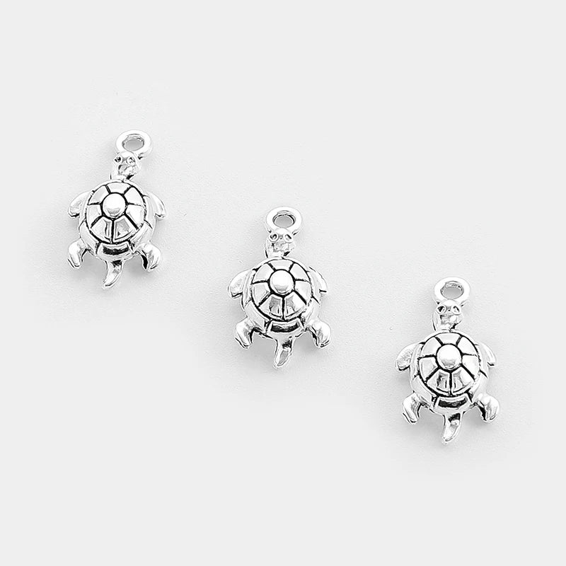 20pcs Small Tortoise Sea Turtle Charm Pendant for DIY Bracelet Keychain