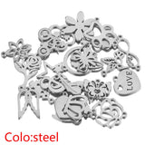 20pcs Stainless Steel Crown Butterfly Charms for Bracelet Making