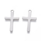 20pcs Cross Charms Stainless Steel Pendants for DIY Jewelry Making
