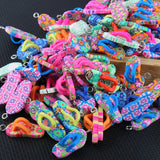 20pcs Polymer Clay 10mm Pendant Flower Flip Flop Shape for DIY Jewelry