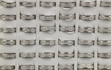 20pcs Stainless Steel 2 Rows Zircon CZ Ring Wedding Jewelry