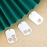 20pcs Stainless Steel Rectangle Blank Tag for Engrave Metal Army Plate