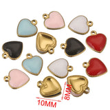 20pcs Enamel Heart Charms Pendant DIY Earrings Jewelry Making Supplies