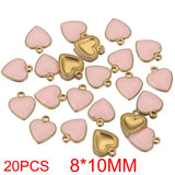 20pcs Enamel Heart Charms Pendant DIY Earrings Jewelry Making Supplies
