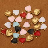 20pcs Enamel Heart Charms Pendant DIY Earrings Jewelry Making Supplies