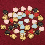 20pcs Enamel Heart Charms Pendant DIY Earrings Jewelry Making Supplies