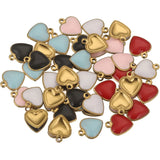20pcs Enamel Heart Charms Pendant DIY Earrings Jewelry Making Supplies