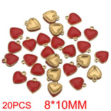 20pcs Enamel Heart Charms Pendant DIY Earrings Jewelry Making Supplies