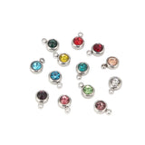 20pcs Stainless Steel Birthstone Charm Beads for DIY Jewelry Making